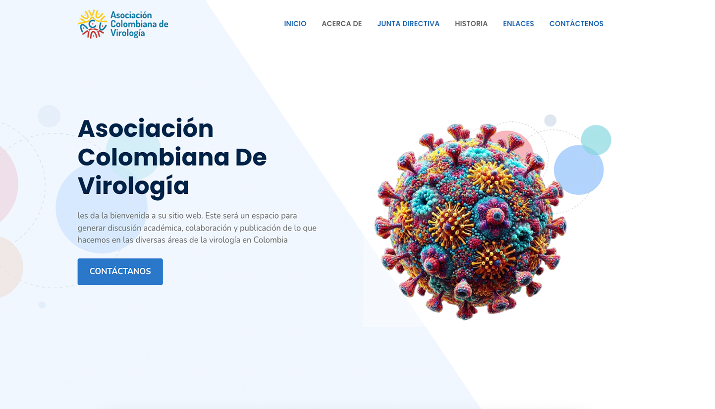Vista del proyecto Asociación Colombiana de Virología